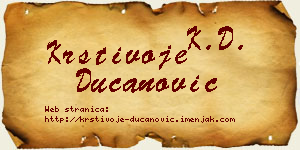 Krstivoje Ducanović vizit kartica